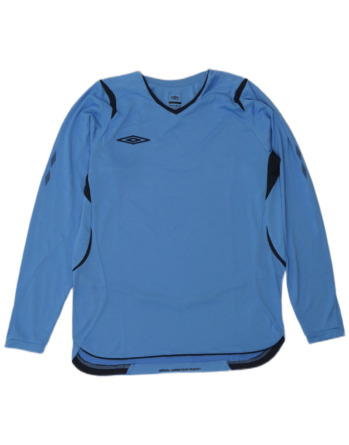 Umbro Mens Top Long Sleeve Small Blue Colourblock Polyester