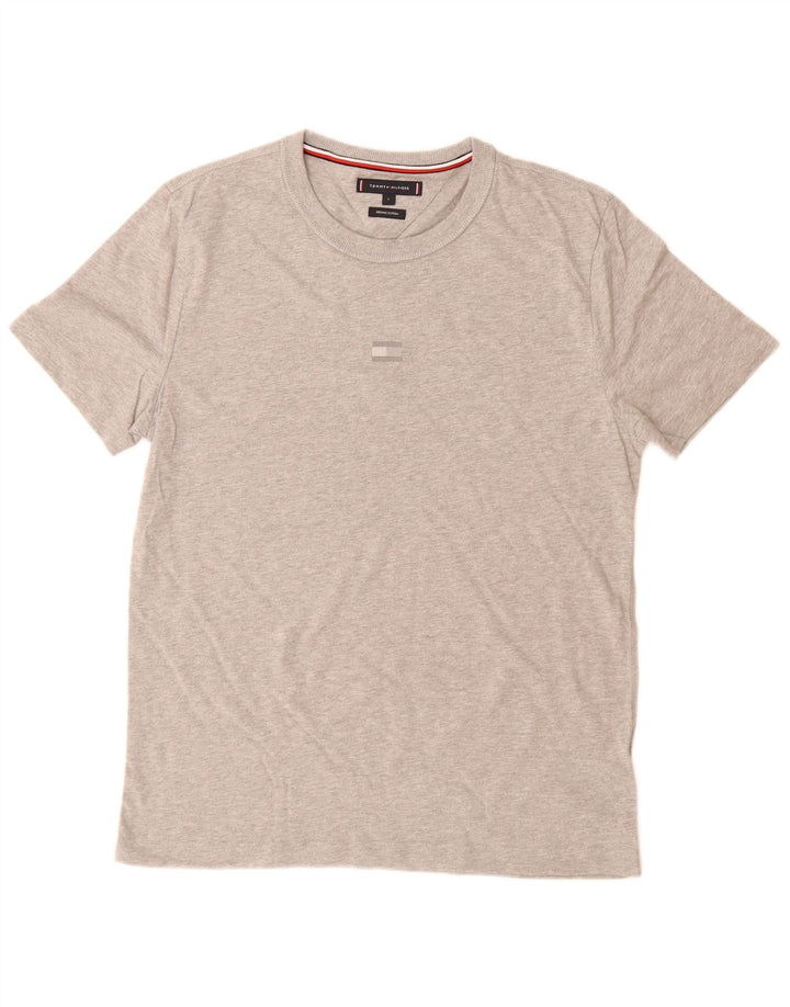 TOMMY HILFIGER Mens T-Shirt Top Large Grey Cotton