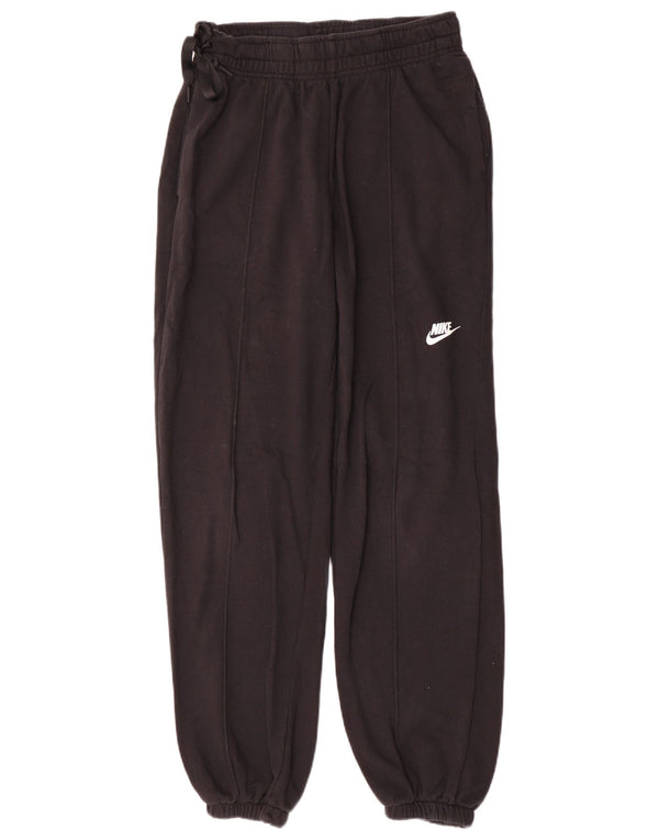 Nike Womens Graphic Tracksuit Trousers Joggers UK 10 Small Black Cotton