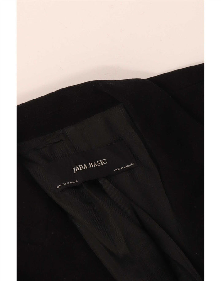 Zara Womens Double Breasted Blazer Jacket UK 12 Medium Black