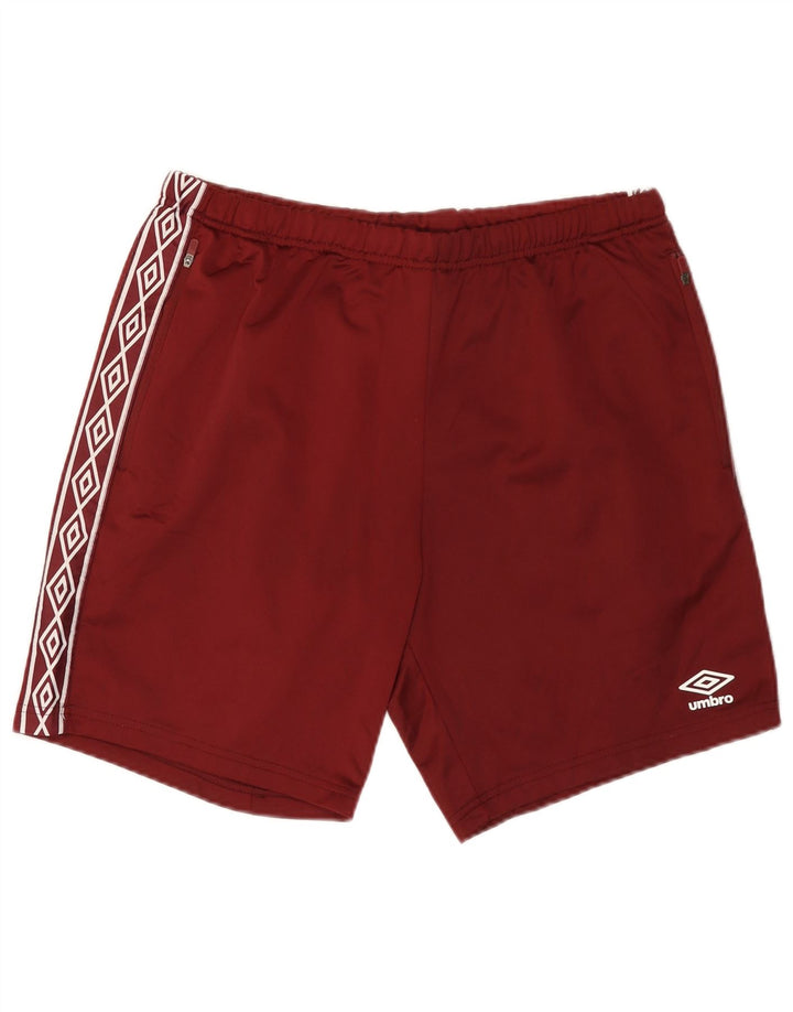 Umbro Mens Graphic Sport Shorts Large Burgundy Polyester