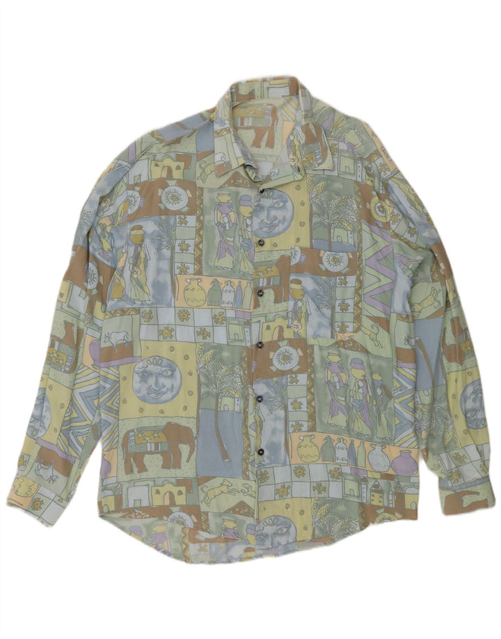 Vintage Mens Shirt Large Multicoloured Patchwork
