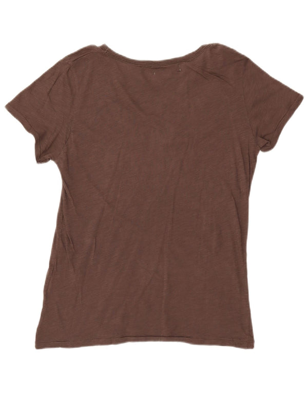 Timberland Womens Graphic T-Shirt Top UK 14 Medium Brown