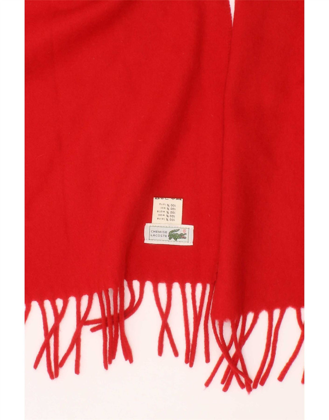 Lacoste Womens Rectangle Scarf One Size Red Wool