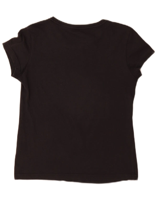 Adidas Womens Graphic T-Shirt Top UK 8/10 Small Black Cotton