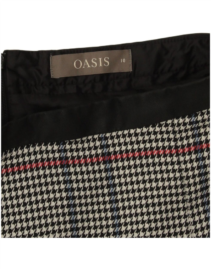 Oasis Womens Mini Skirt UK 10 Small W28 Grey Houndstooth Polyester