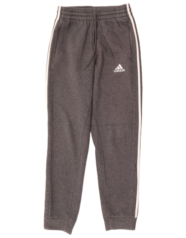 ADIDAS Mens Tracksuit Trousers Joggers Small  Grey Cotton