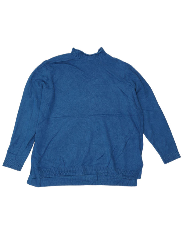 Marks & Spencer Womens Turtle Neck Jumper Sweater UK 16 Large Blue