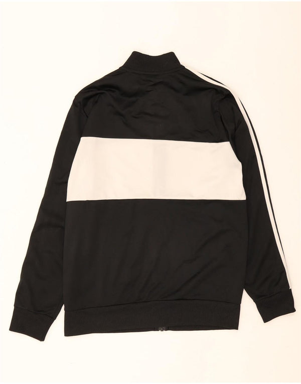 Adidas Boys Tracksuit Top Jacket 15-16 Years Black Colourblock Polyester