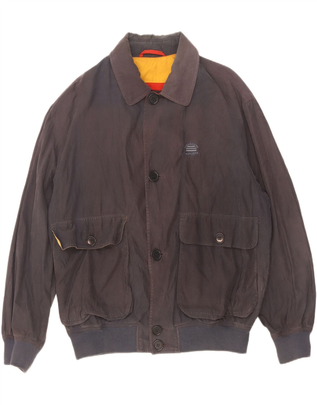 Sea & Sky Mens Bomber Jacket UK 42 XL Navy Blue Polyester