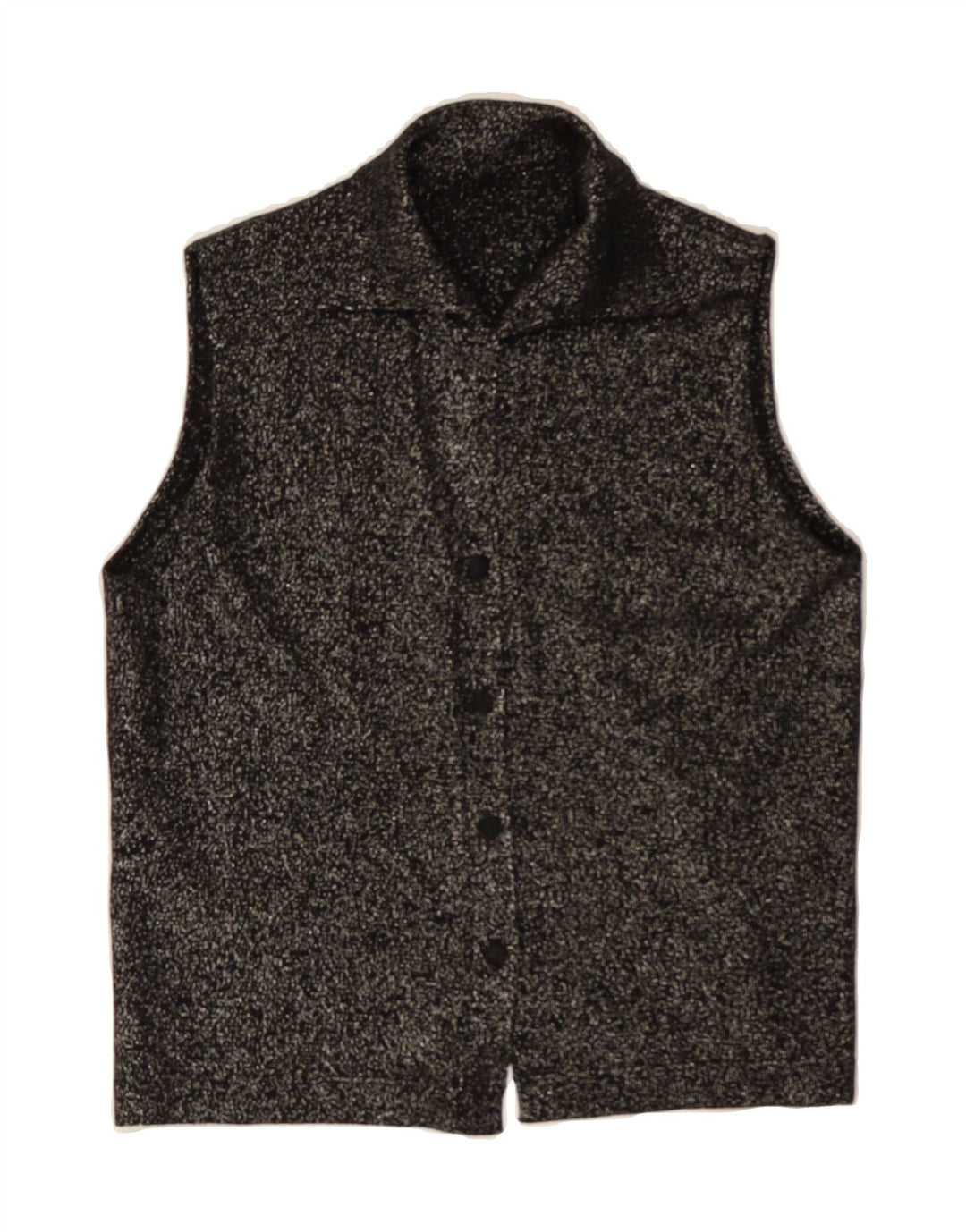 VINTAGE Womens Sleeveless Shirt Blouse UK 14 Medium Black Vintage Vintage and Second-Hand Vintage from Messina Hembry 