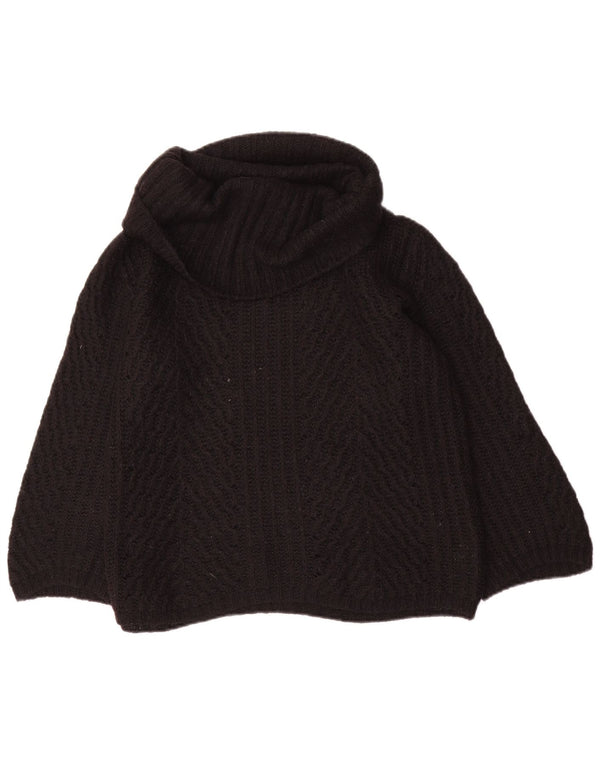 Armani Jeans Womens 3/4 Sleeve Roll Neck Jumper Sweater UK 14 Large Black