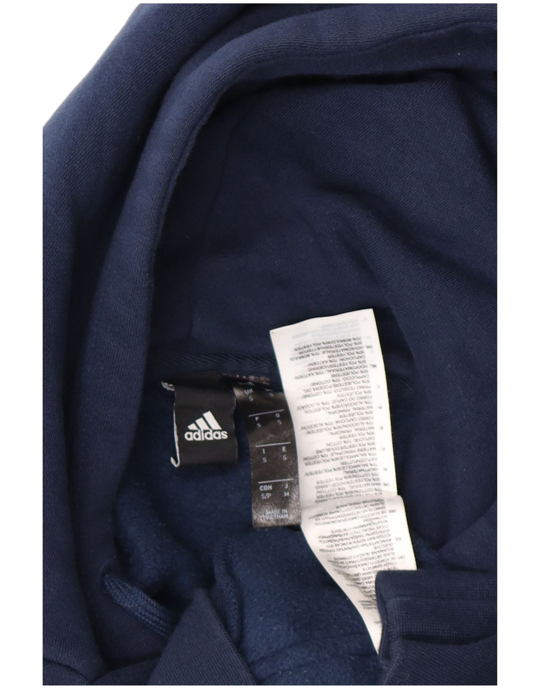 ADIDAS Mens Hoodie Jumper Small Navy Blue Cotton