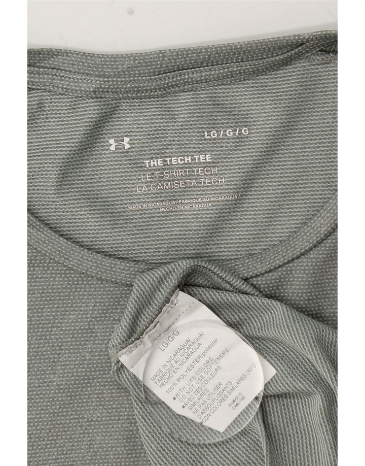 UNDER ARMOUR Mens T-Shirt Top Large Green Polyester