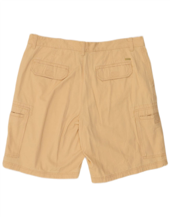 IZOD Mens Cargo Shorts W38 XL Beige Cotton
