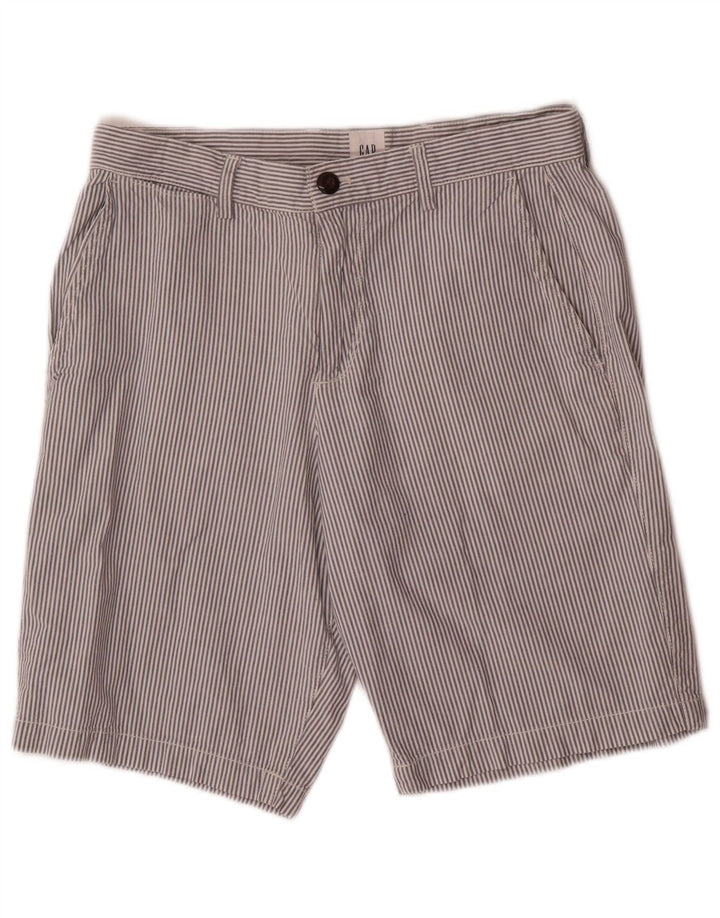 Gap Mens Chino Shorts W29 Small White Striped Cotton