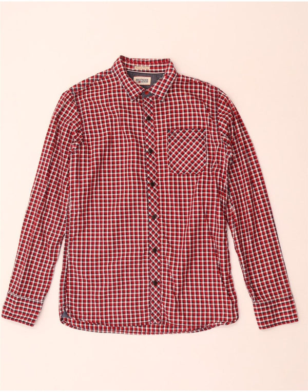 Tommy Hilfiger Mens Shirt Small Red Gingham Cotton