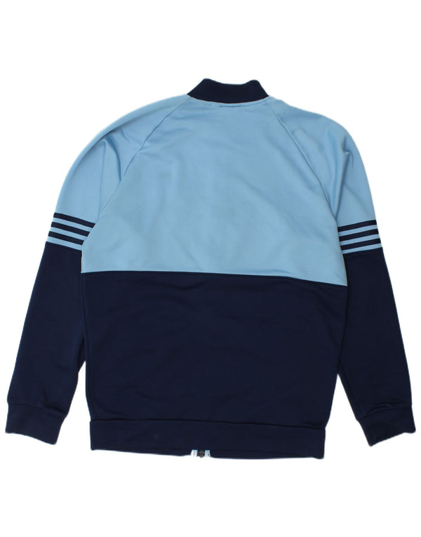 Adidas Mens Tracksuit Top Jacket Large Blue Colourblock Polyester
