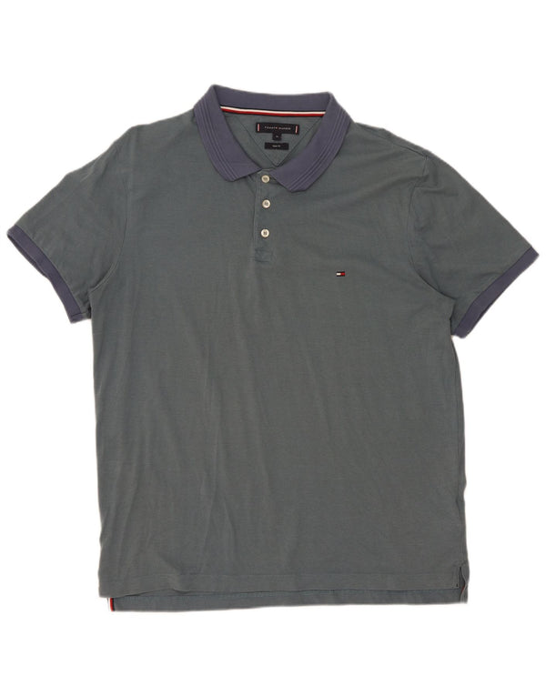 Tommy Hilfiger Mens Slim Fit Polo Shirt XL Grey Cotton