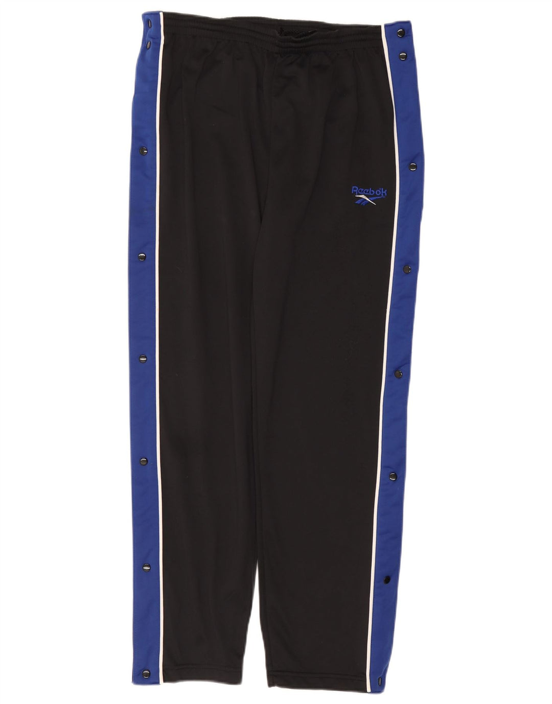 Reebok Mens Tracksuit Trousers Small  Black Colourblock Polyester