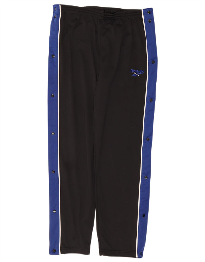 Reebok Mens Tracksuit Trousers Small  Black Colourblock Polyester
