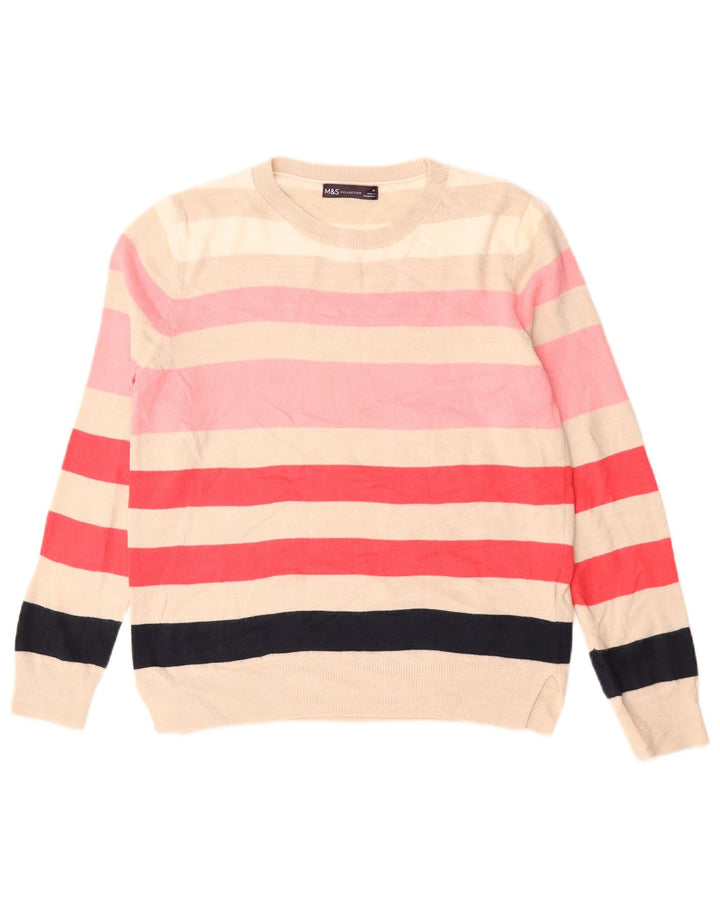 Marks & Spencer Womens Crew Neck Jumper Sweater UK 10 Small Multicoloured