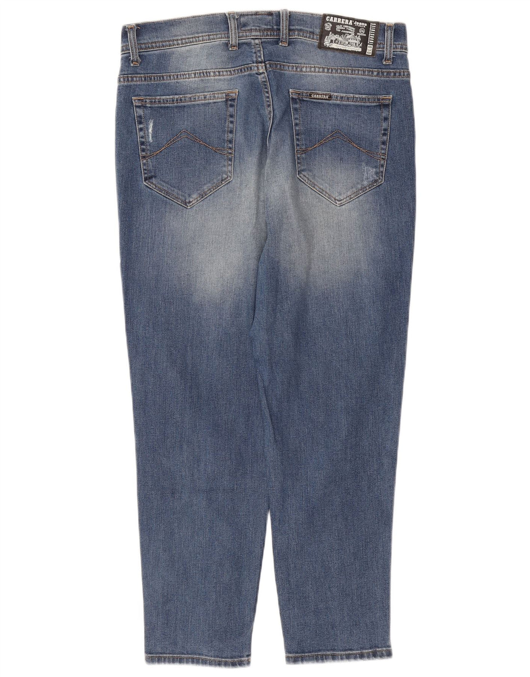 CARRERA Mens Distressed Tapered Jeans IT 50 Large W34 L26 Blue Cotton