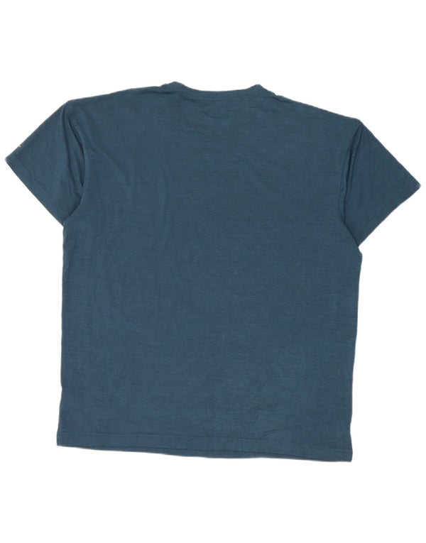 Columbia Mens T-Shirt Top Large Blue Polyester