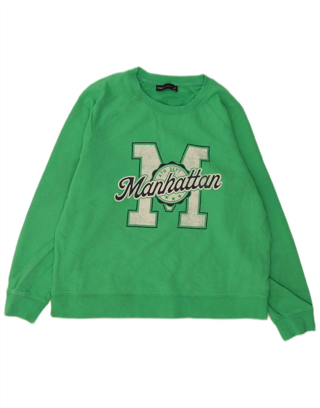 MARKS & SPENCER Womens Manhattan Sweatshirt Jumper UK 14 Medium Green