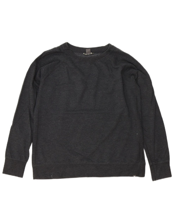 Eddie Bauer Womens Loose Fit Sweatshirt Jumper UK 14 Medium Grey Cotton