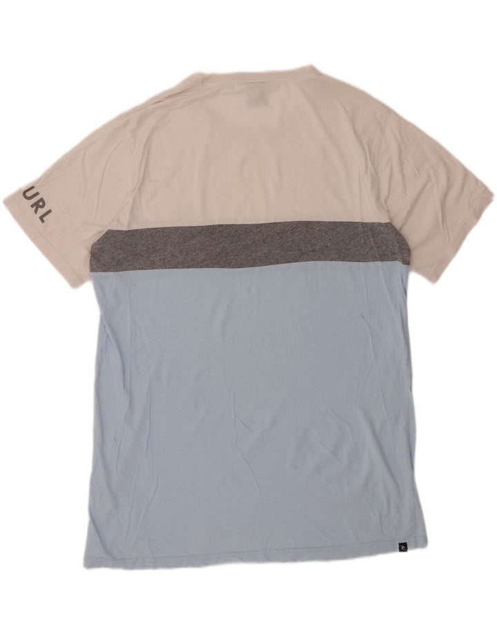 RIP CURL Mens Standard Fit T-Shirt Top XL Blue Colourblock
