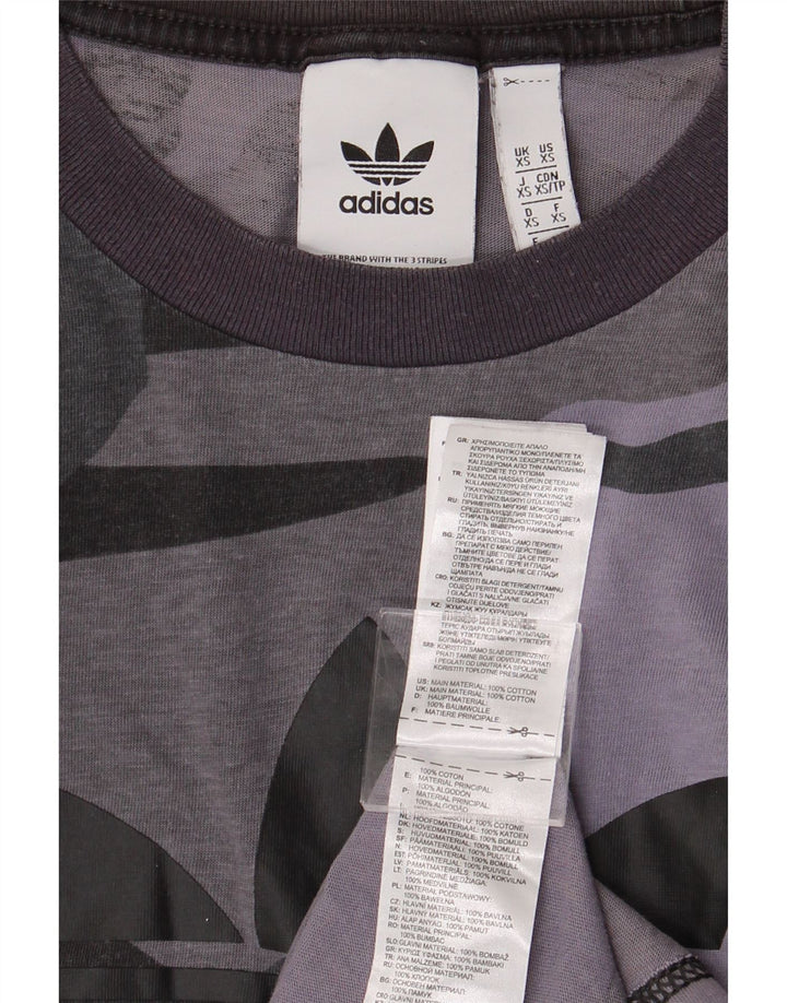 ADIDAS Mens Graphic T-Shirt Top XS Grey Camouflage Cotton