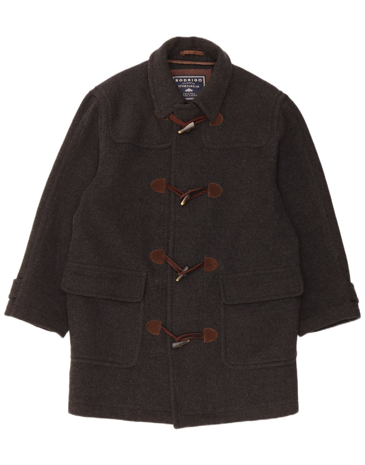 Rodrigo Mens Loose Fit Duffle Coat IT 48 Medium Black Wool