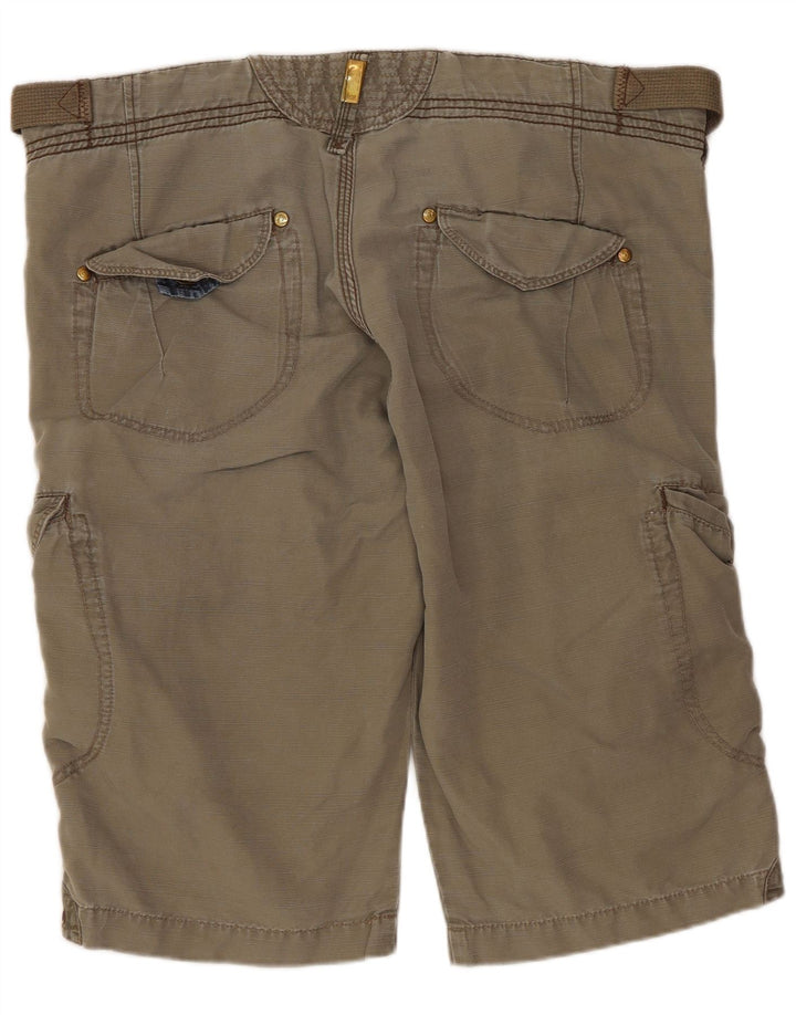 Lee Womens Cenn Cargo Shorts W34 Large Khaki Cotton