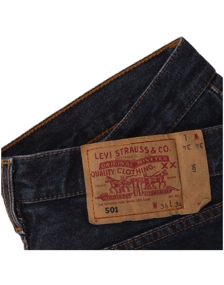 Levi's Mens 501 Denim Shorts W34 Large Navy Blue