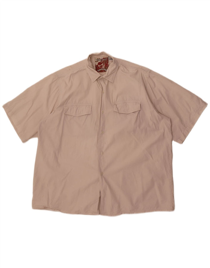 Vintage Mens Short Sleeve Shirt Large White Cotton