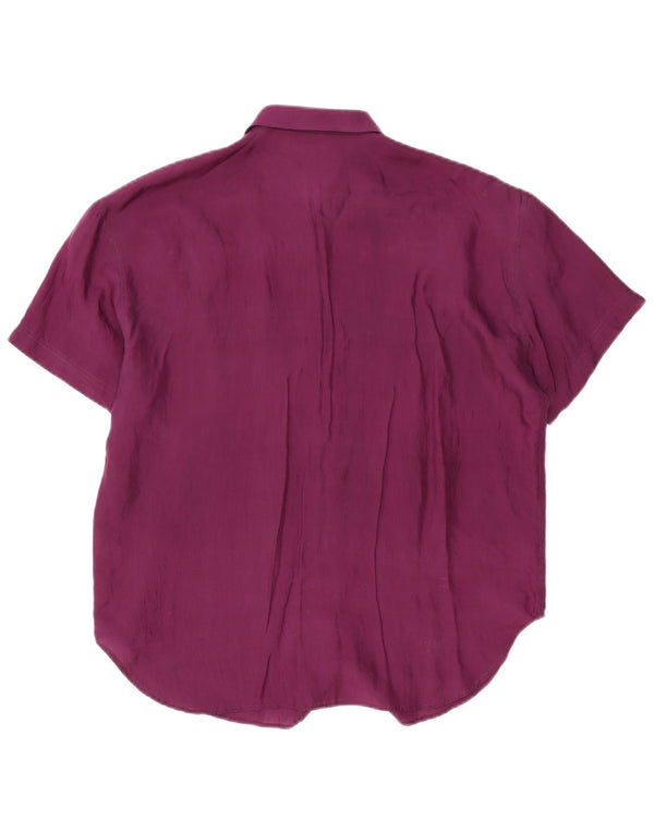 Vintage Womens Short Sleeve Shirt UK 16 Large Purple