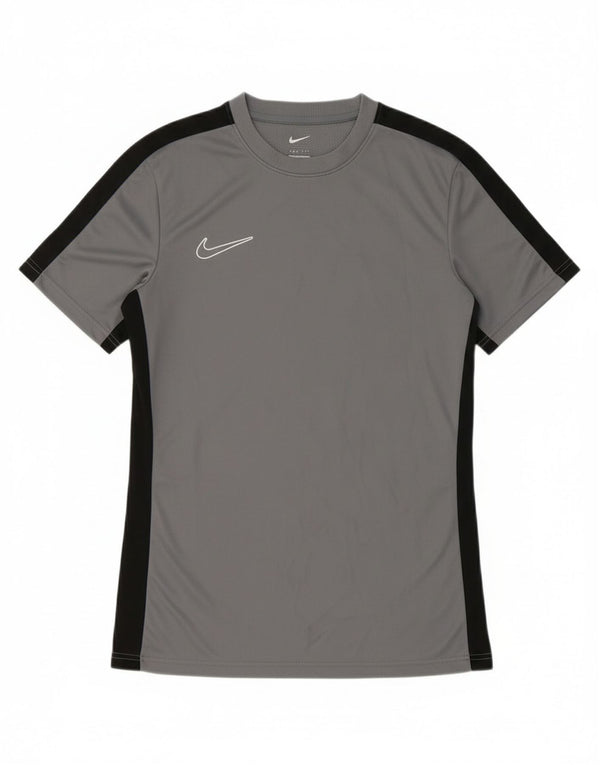 Nike Mens Dri Fit Slim Fit T-Shirt Top Small Grey Colourblock Polyester