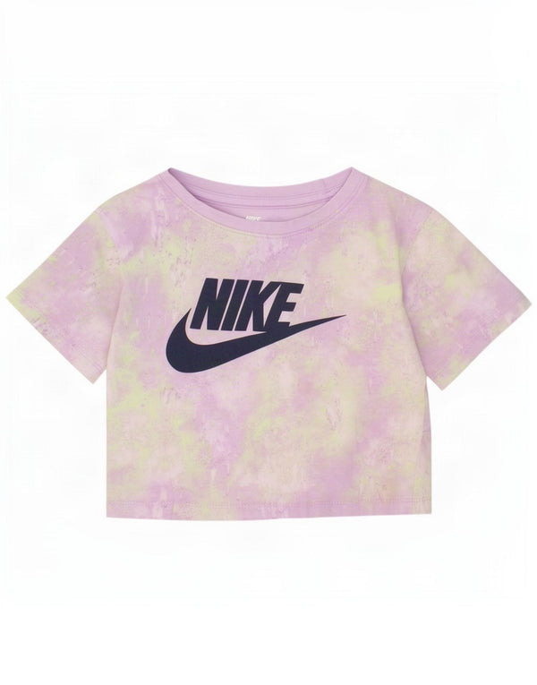 Nike Girls Graphic T-Shirt Top 3-4 Years XS Purple Tie Dye