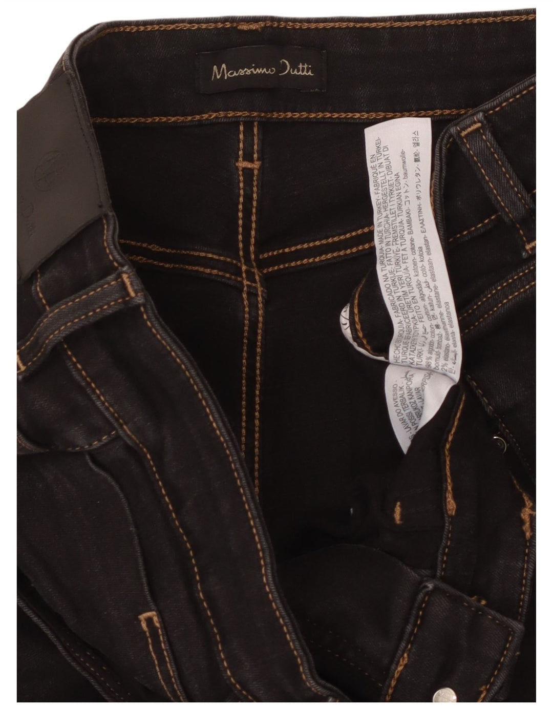 MASSIMO DUTTI Womens Bootcut Jeans EU 42 Large W32 L32 Black Cotton