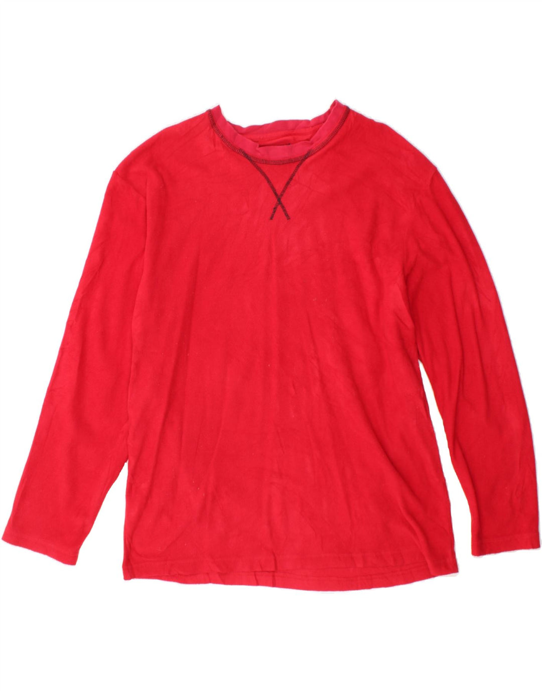 CHAPS Mens Fleece Jumper Medium Red Polyester Vintage Chaps and Second-Hand Chaps from Messina Hembry 