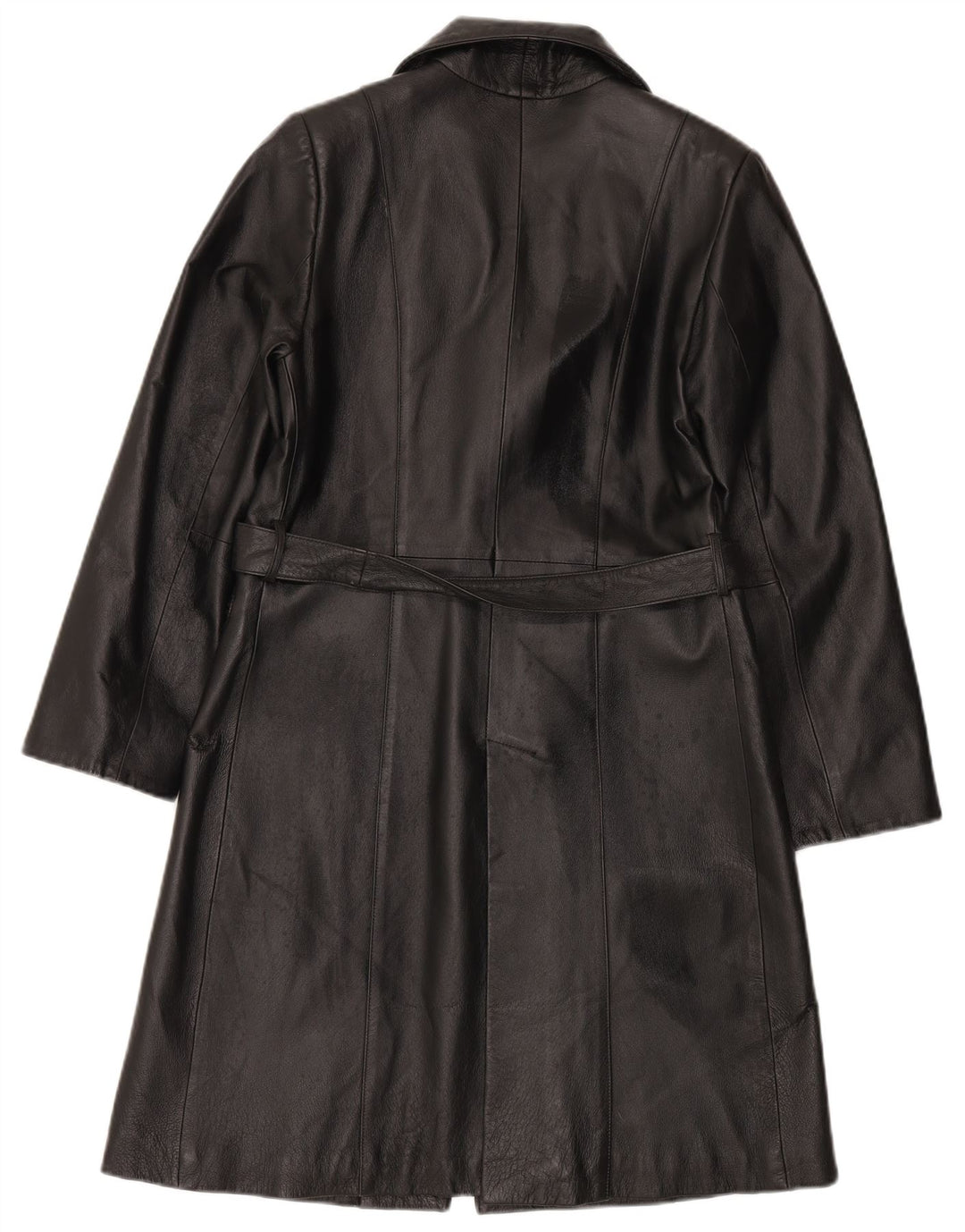 LAVORAZIONE ARTIGIANALE Womens Leather Coat IT 44 Medium Black Leather