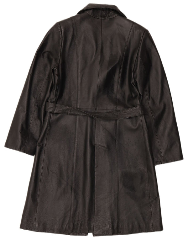 LAVORAZIONE ARTIGIANALE Womens Leather Coat IT 44 Medium Black Leather