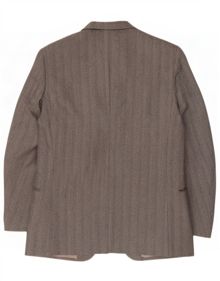 Valentino Mens 2 Button Blazer Jacket UK 38 Medium Grey Herringbone