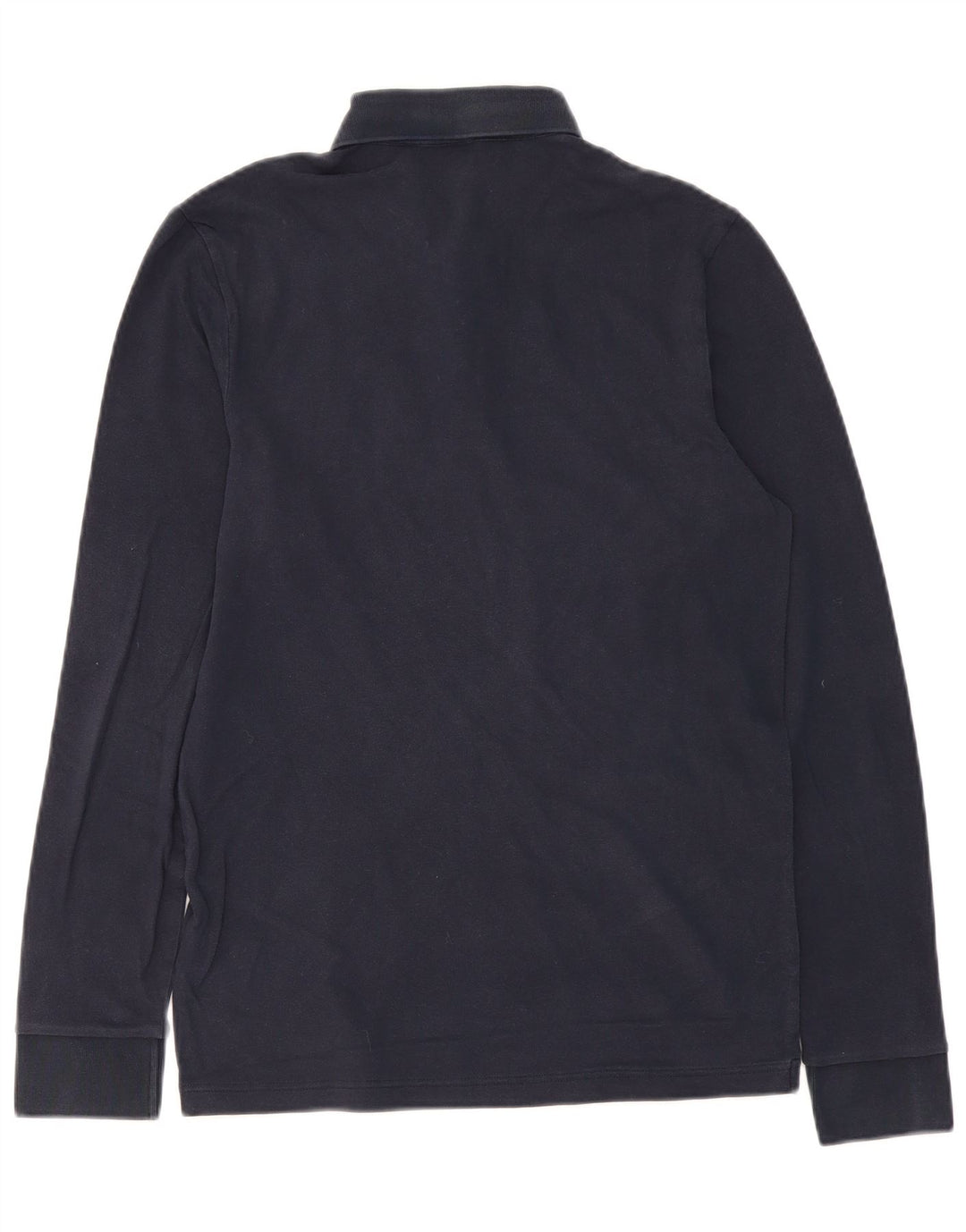 HUGO BOSS Mens Slim Fit Long Sleeve Polo Shirt Medium Navy Blue Cotton