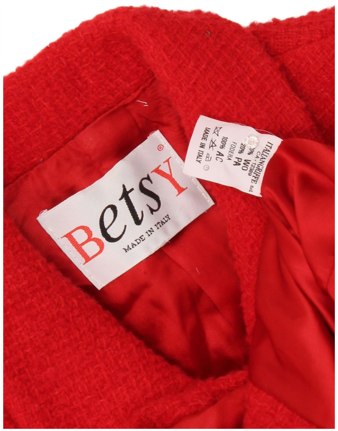 Vintage Womens 4 Button 2 Piece Skirt Set UK 12 Medium W28  Red Wool
