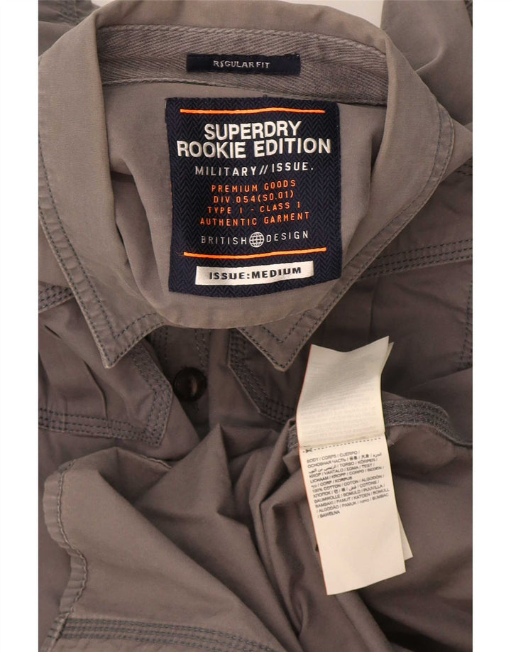 Superdry Mens Regular Fit Shirt Medium Grey Cotton