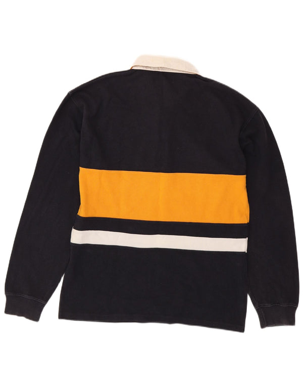 KAPPA Mens Long Sleeve Rugby Polo Shirt XL Navy Blue Colourblock