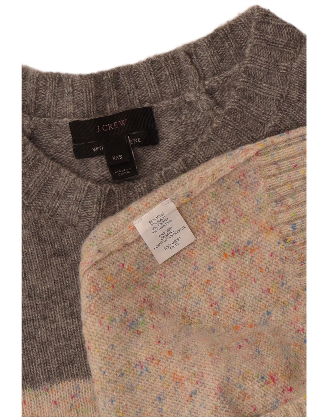 J. CREW Womens Boat Neck Jumper Sweater UK 2 2XS Beige Colourblock Wool