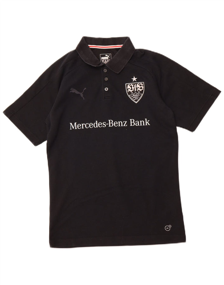 PUMA Mens Graphic Polo Shirt Medium Black Cotton
